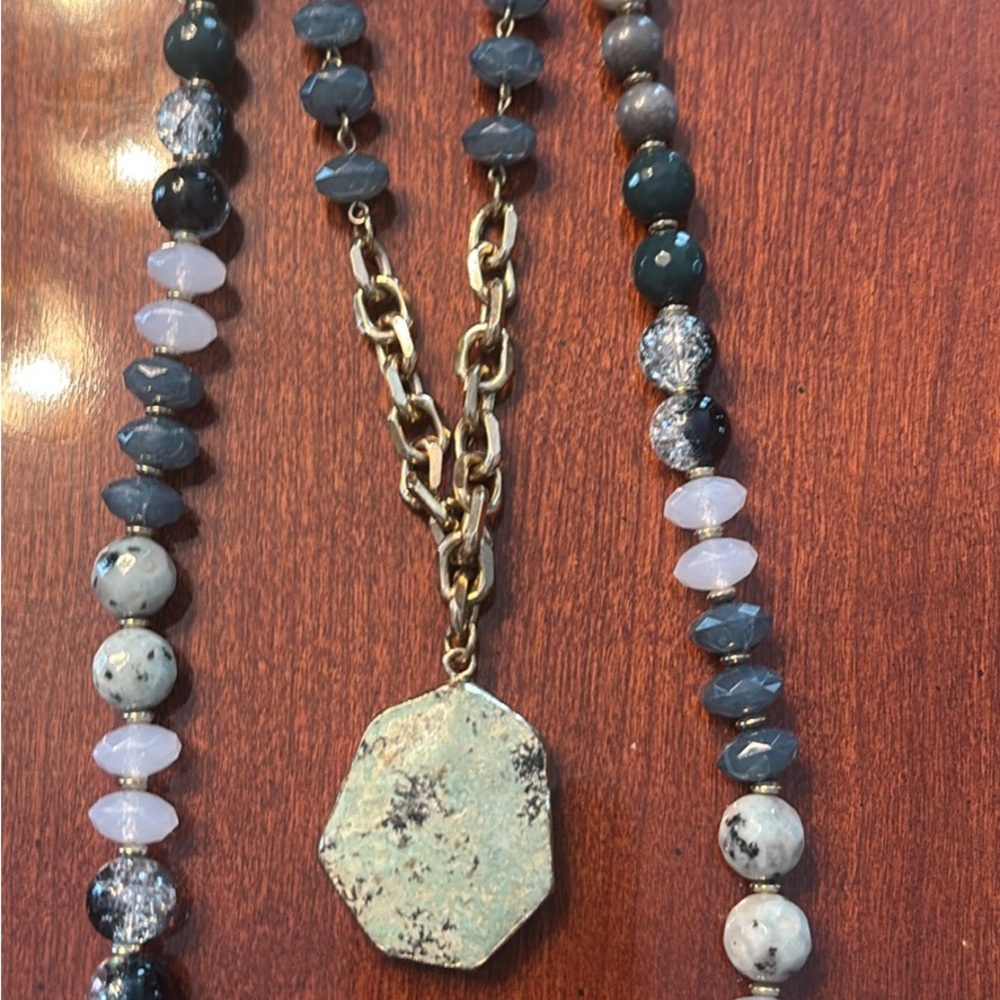 Elegant Gold and Blue Beaded Necklace